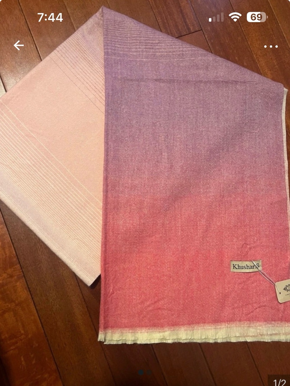 Ombre Pink to Purple Women's warm shawl